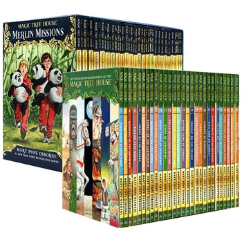 anglų kalba Magic Tree House 1-28 ir 29-55 tomai anglų kalba Skaitymo istorijų knyga Vaikų nuotykių mokslo knyga