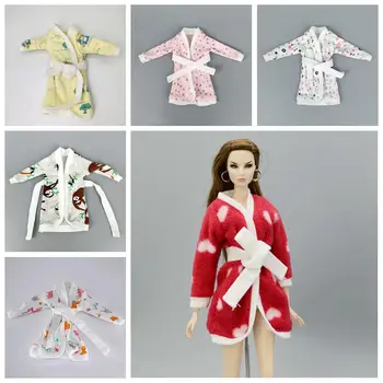 Žieminės pižamos chalatas Miegančios lėlės apranga Barbės lėlės drabužiams Chalatas Vonios kostiumai Laisvalaikio apranga 11.5