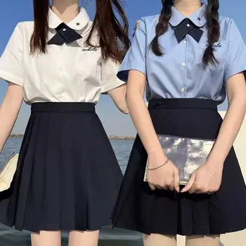 Balti arba mėlyni moksleivės marškinėliai Tailando stiliaus klasės uniformos Studentų drabužiai mergaitėms Anime COS JK japonų mados kostiumas