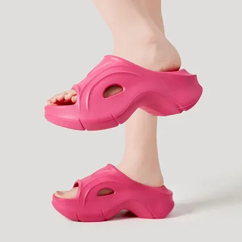 2024 Nauji neslystantys namų moteriški batai su aukštakulniais Minkšti dilimui Universalios EVA šlepetės išoriniam dėvėjimui Šiuolaikinės šlepetės
