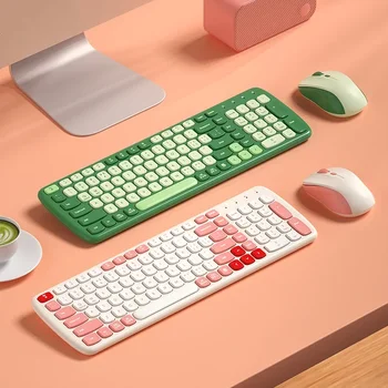 2.4G Belaidės klaviatūros ir pelės derinys Ergonomiška tyli biuro žaidimų klaviatūra ir pelė staliniams kompiuteriams Nešiojamasis kompiuteris Kompiuteris Žaidėjų kompiuteris