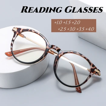 10 Spalvų mada Madingi anti-mėlynos šviesos skaitymo akiniai Unisex Vintage HD objektyvas Presbiopija Akiniai Moterys Toliaregiai Akiniai