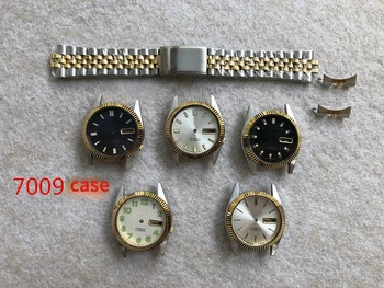 35MM Case Band Dial Hands Set Laikrodžių priedai FOR 7009 7S26A Movement Solid Steel Strap Shell Dial NO Movement Watch Parts