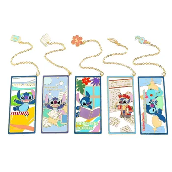 Disney Anime Stitch Metal Bookmark Cartoon Kawaii Creative Bookmark Student Gift Advanced Sense School Supplies for Boys Girls