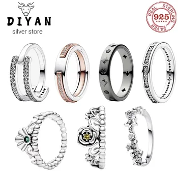 2023 Naujas 925% tinka originalus Sterlingo sidabro stilingas elegantiškas moteriškas žiedas Papuošalų vakarėlis banketų aukščiausios kokybės aksesuarai