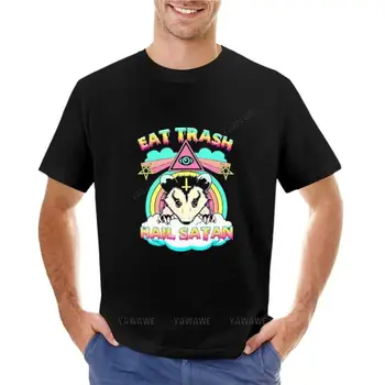 Eat Trash Hail Satan Raccoon Pentagram Satanic Garbage Gang marškinėliai grafiniai trikotažai trikotažiniai marškinėliai vyriški dideli ir aukšti marškinėliai