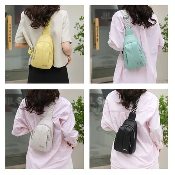 Fashion Yellow Small Crossbody Kuprinė moterims Messenger krepšiai Sling Grils Chest Bag Female Mini Travel Sport Shoulder Pack