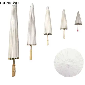 Popierinis skėčiai 60/40cm Kiniško popieriaus skėčiai Kaimiškas baltas skėtis Fotografija Rekvizitai kūdikių dušo vakarėlio vestuvėms