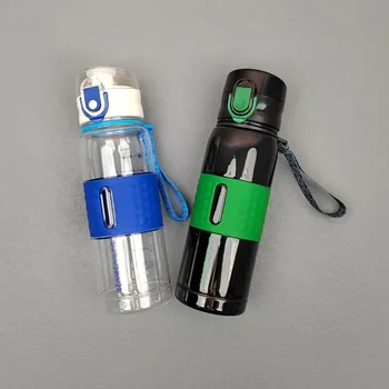 Creative Plastic Outdoor Sports Water Bottle Tritan Summer Fitness Karščiui atsparus tiesus gėrimas Nešiojamas virdulys