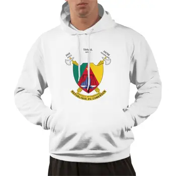 95% Kamerūno šalies vėliavos medvilninė emblema Šiltas žieminis megztinis su gobtuvu Vyrai Moterys Unisex Hip Hop stiliaus džemperis