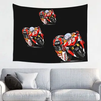 Rossi Hipių gobelenas svetainei Bendrabučio dekoravimas Motociklų lenktynių gobelenai Namų dekoras