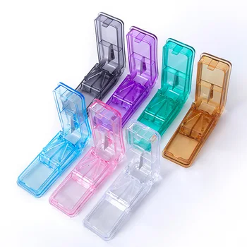 Nešiojama tablečių pjaustytuvo dėžutė Mini vaistų dėžutė Tabletės pjaustytuvas 6 spalvų tablečių organizavimo dėklas Saugojimo trupintuvas Kelioninių tablečių dėžutės