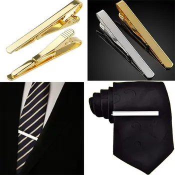 Karštas išpardavimas Mada Sidabro aukso atspalvis Paprasta praktiška vyrams Dovanų metalinis kaklaraiščio segtukas Kaklaraiščio užsegimo kostiumo segtukas