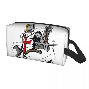 Fashion Knight Templar Sword Crusader Travel Tualeto reikmenys moterims Makiažas Kosmetikos krepšys Grožio saugykla Dopp rinkinys