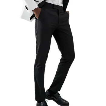Vyriškos kostiuminės kelnės Slim Fit Kelnės vestuvių vakarėliui Verslas Oficialus laisvalaikio juosmens kostiumas Kelnės