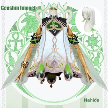 Genshin Impact Nahida Cosplay kostiumas Suaugusiųjų karnavalo uniforma Perukas Anime Helovino kostiumai Moterų žaidimas Mažasis lordas Kusanali