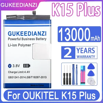 GUKEEDIANZI pakaitinė baterija 13000mAh skirta Oukitel K15 Plus K15Plus