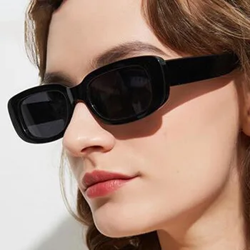 2022 Prabangūs moteriški kvadratiniai akiniai nuo saulės Maži stačiakampiai akiniai nuo saulės Moterys Vintažinis prekės ženklas Dizaineris Kvadratiniai akiniai nuo saulės Atspalviai Moteris