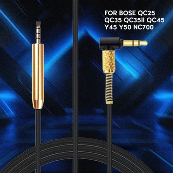 2.5mm iki 3.5mm ausinių kabelis Bose QC25 QC35 QC35II QC45 Y45 Y50 Ausinių laidas Atsparus dilimui Ausinės Nailono pintas laidas