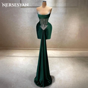 Nersesyan Darkslategray Glitter Cocktail Party Gowns Mini Sparkly Off Shoulder Vakarinės suknelės Backless Beadings Prom Dress 2024