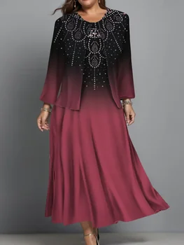 2 Piece Sets Paltas ir afrikietiška suknelė Muslim Abaya Hijab Tvarstis Bazin chalatai ilgomis rankovėmis Chalatai Afrika Sexy Lady Party Print suknelės