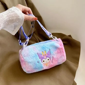 Cinnamoroll My Melody Kawaii Sanrio Kuromi Anime Cartoon Plush Crossbody Bag Handbag Commuter Package Cute Things for Girls