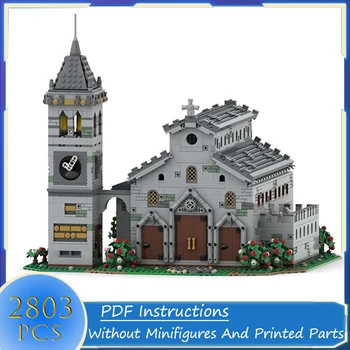 Statybinis blokas Viduramžių katedros varpinė Kingdoms Pilies modelis Bažnyčios modulinės architektūros rinkinys Žaislų žaislų dovana