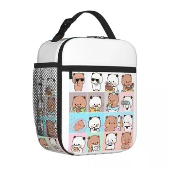 Panda Bear Hugs Love Insulated Lunch Bags Thermal Bag Cooler Thermal Lunch Box Picnic Food Tote Bags for Woman Student School