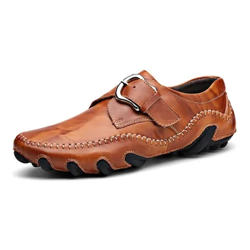 Vyriški vasariniai batai Odiniai laisvalaikio plokšti batai Patogūs loaferiai Elegantiški mokasino vyro batai Vyriški biuro batai Oksfordo laisvalaikio batai