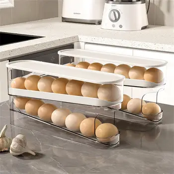 Kiaušinių laikymo dėžutė Automatinis slinkimas Kiaušinių laikiklis Namų ūkis Didelės talpos virtuvė Skirtas Roll Off Kiaušinių laikymo stovas