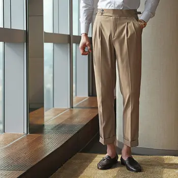2022 Vyrų pavasario rudens naujos vienspalvės kostiuminės kelnės Vyriškos dalykinės suknelės Kelnės Vyriškos laisvalaikio biuro kelnės Kostiumas Homme V78