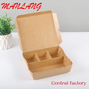 Custom Biodegradable Logo Printing Compostable Take Away Lunch Paper Box Pla Coating for Fast Food Packaging 300vnt už dėžutę