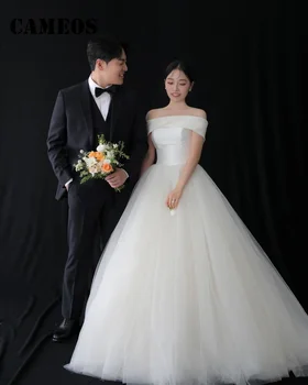 SONDR Wedding Korea A-Line vakarinė suknelė nuo peties Pagal užsakymą pagaminta oficiali prom suknelė Tiulis be rankovių vakarinė suknelė Vestuvė