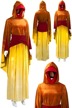 Handmaid Padme Cosplay Amidala vaidmenų žaidimas Filmas Kosmosas Mūšio kostiumas Suaugusios moterys Vaidmenų žaidimas Fantazija Išgalvotas Suknelė Vakarėlio drabužiai