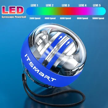 LED giroskopas Giroskopas Powerball automatinio paleidimo diapazonas Giroskopo galia Riešo kamuolys Ranka Raumenų jėga Dilbio treniruoklis Treniruoklis