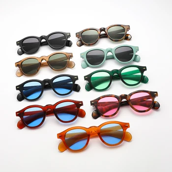 Fashion Oval Leopard Print Saulės akiniai Vintage Rice Nail Glasses INS Vyrai Moterys Įgaubtas stilius Universalūs akiniai nuo saulės