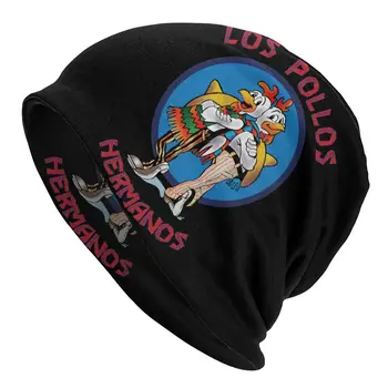 Funny Los Pollos Hermanos Beanies Kepurės Vyrams Moterys Unisex Street Winter Šilta mezgimo kepurė suaugusiems Breaking Bad Bonnet skrybėlės