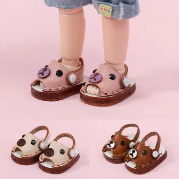 Ob11 Lėlių batai Mielos meškos šlepetės Laisvalaikio basutės Obitsu11 GSC , YMY, DDF, Molly , 1/12BJD lėlių aksesuarai Žaisliniai batai