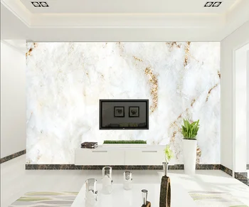 Individualizuota freska Modernūs balto marmuro tapetai Auksinė linija Sienų tapyba Svetainė TV Miegamasis Namų dekoro tapetai