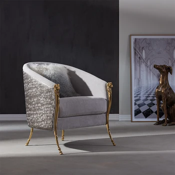 Lengvas prabangos menas Europos vario metalo viengulė sofa namų svetainė dydis sofa kėdė dizaineris pagal užsakymą