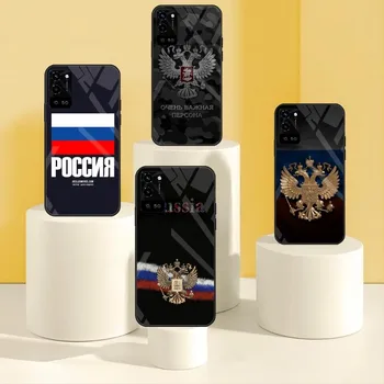 Rusijos vėliavų emblema Telefono dėklas Oppo A 54 55 57 92S 93S Reno4 4G 5G 4SE 5F 15 94 95 FindX3 Pro X5 K 7 9 S O6 Z O7 7SE stiklas