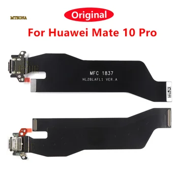 100% Originalus USB įkrovimo prievadas Džeko doko jungtis Įkrovimo plokštė Lankstus laidas, skirtas Huawei Mate 10 Pro BLA-L09 BLA-L29