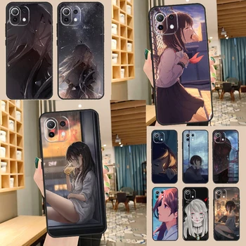 Sad Anime girl Case For POCO F5 X3 X5 Pro F3 F4 GT M5s C40 Back Cover For Xiaomi 13 12 Lite 11T 12T Pro 12X