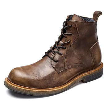 C5-LB999,Natūralios odos martino batai aukštakulniai odiniai batai rankų darbo kaubojiški batai krovininiai batai kulkšnis Batai sportbačiai vyrams