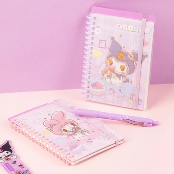 2vnt/komplektas Sanrio Notebook Coil Book Kawaii Anime Kuromi Melody Studentų dienoraštis Notepad Planners Mokyklos biurai Reikmenys Kanceliarinės prekės