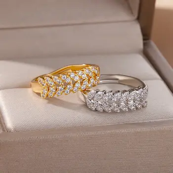 Netaisyklingi lapai Cirkono žiedas moterims 18K paauksuoti papuošalai Atviras žiedas Vintažinis reljefinis mados poros pirštų aksesuaras