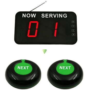 Eilės valdymas Sistemos numerio laukimo sistema su eilės valdymo sistemos LED ekranu ir 2PCS NEXT mygtuku