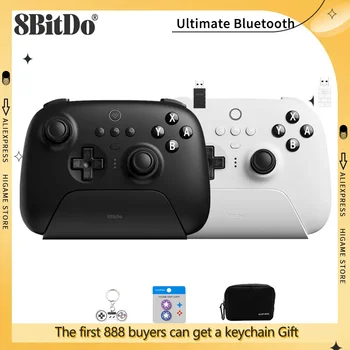 8BitDo Ultimate Bluetooth valdiklis su įkrovimo doko žaidimų pultu, skirtas Nintendo Switch/Windows 10/Steam Deck