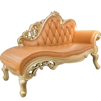 Antikvarinis Chaise Longue Medžio masyvo grožio lova Viengulė miegamoji sofa Sofa Maža europietiško stiliaus kėdė Lengva prabanga