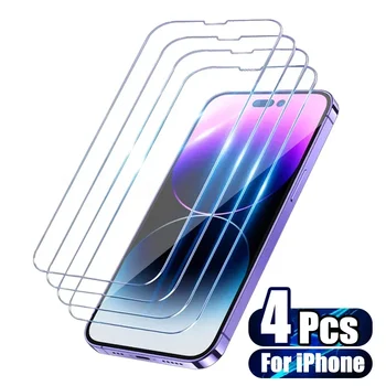 4Pcs grūdintas stiklas, skirtas iPhone 14 13 12 11 Pro Max XR X XS ekrano apsauga, skirta iPhone 12 13 Mini 6 7 8 14 Plus Se 2022 stiklas